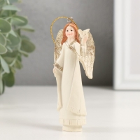 Сувенир полистоун подвеска "Ангел с птенчиком в руке" 4,5х4х10,5 см