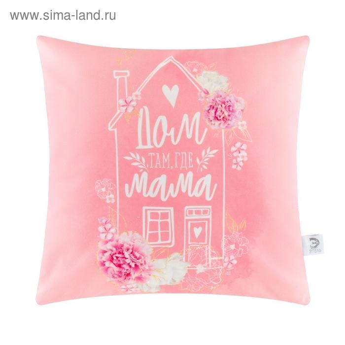 Наволочка декоративная Этель &laquo;Мама&raquo; 40х40 см, 100% п/э, велюр