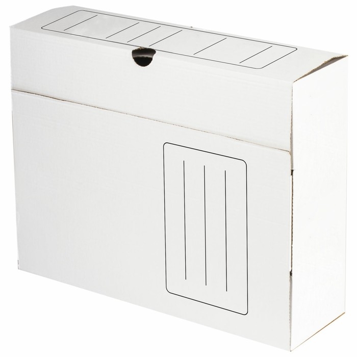 Короб архивный с клапаном А4, Calligrata, 100 мм, до 900 л, микрогофрокартон, белый Короб архивный с клапаном А4, Calligrata, 100 мм, до 900 л, микрогофрокартон, белый