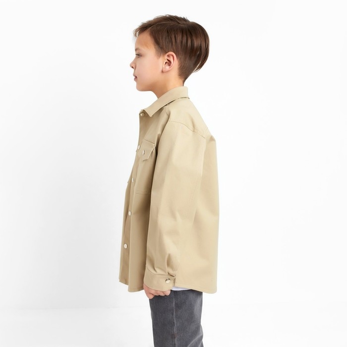Рубашка джинсовая детская KAFTAN размер 34 (122-128 см), цвет бежевый