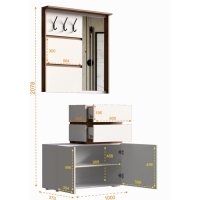 Прихожая Акрон, 1000х370х2078, Белый/Дуб вотан