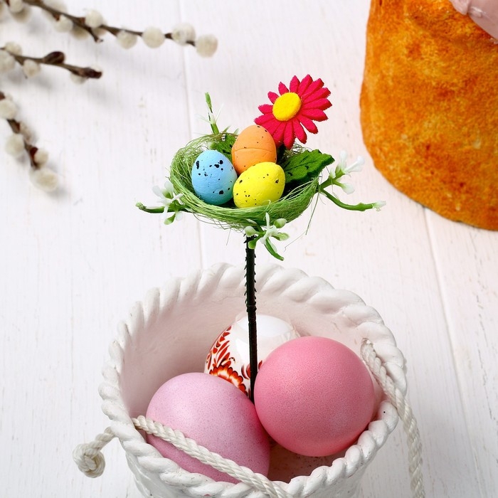 Декор на палочке &laquo;Гнездо&raquo; МИКС