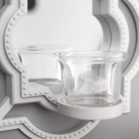 Подсвечник настенный стекло на 1 свечу "Отражение" набор 2 шт d-4 см белая 8х20х20,5 см Подсвечник настенный стекло на 1 свечу "Отражение" набор 2 шт d-4 см белая 8х20х20,5 см