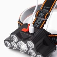 Фонарь налобный аккумуляторный, 10 Вт, 1000 мАч, 200 лм, LED, IPX3 Фонарь налобный аккумуляторный, 10 Вт, 1000 мАч, 200 лм, LED, IPX3