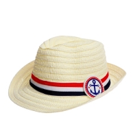 Панама соломенная детская для мальчика «Якорь», р-р 52-54 Панама соломенная детская для мальчика «Якорь», р-р 52-54