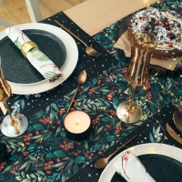 Новый год. Дорожка на стол новогодняя Этель "Winter berry" 40х147см, 100%хл, саржа 190 г/м2