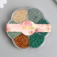 Бисер стекло 12/0 в цветке "Воздух" цветной прозрачный 7 цветов х 8 гр 8,2х8,2х2 см Бисер стекло 12/0 в цветке "Воздух" цветной прозрачный 7 цветов х 8 гр 8,2х8,2х2 см