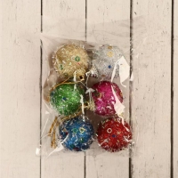 Набор шаров пластик d-4 см, 6 шт "Пайетка" микс Набор шаров пластик d-4 см, 6 шт "Пайетка" микс