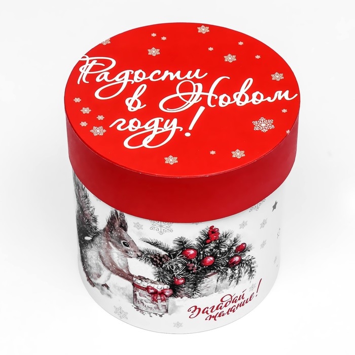 Набор шляпных коробок 5 в 1 &laquo;Зима время чудес&raquo;, 23 х 23 &mdash; 15 х 15 см