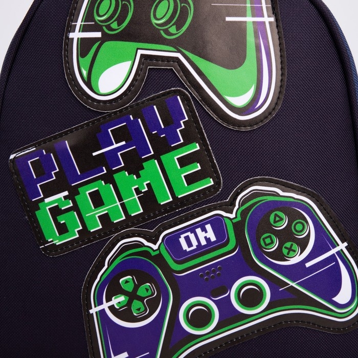 Рюкзак школьный текстильный «Джойстик», с нашивками, 27х23×10 см Рюкзак школьный текстильный «Джойстик», с нашивками, 27х23×10 см