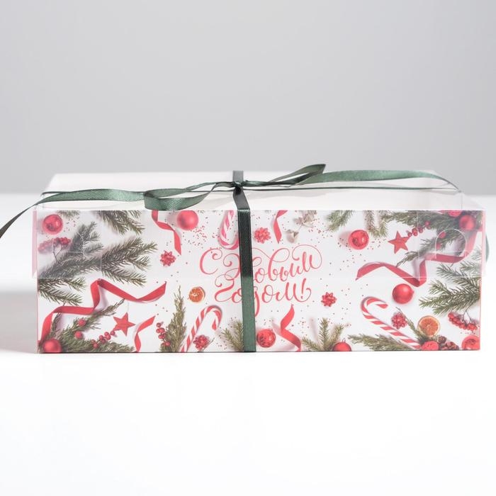 Коробка для капкейка &laquo;С Новым годом!&raquo;, 23 х 16 х 7.5 см, Новый год