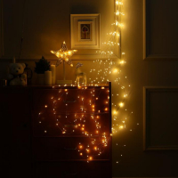 Гирлянда &laquo;Конский хвост&raquo; 20 нитей по 2 м, IP20, серебристая нить, 400 LED, свечение тёплое белое, 12 В