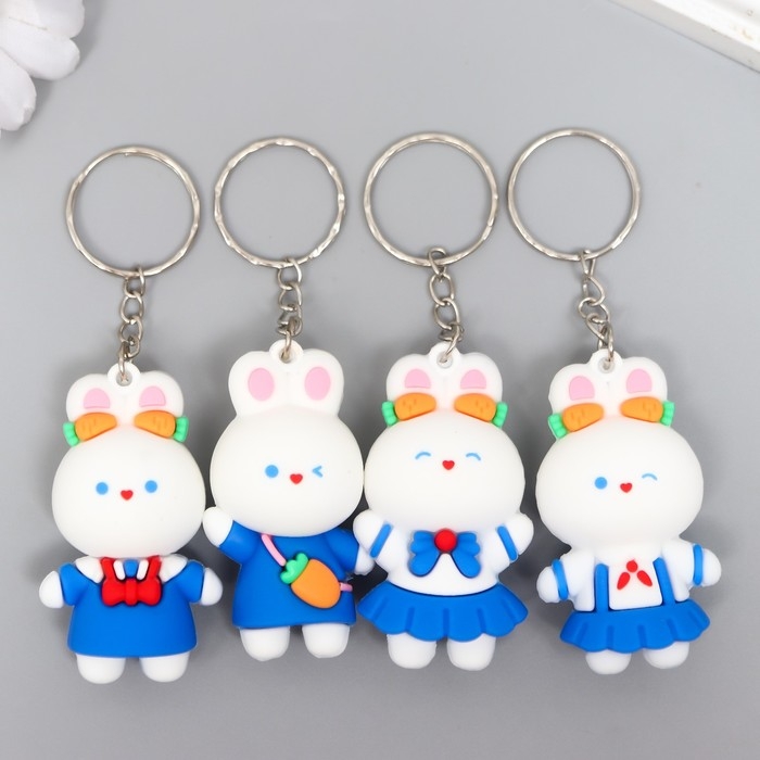 Брелок резина Брелок резина "Зайчик в синем костюмчике" МИКС 2,3х3,2х5 см