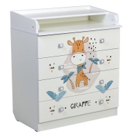Комод пеленальный детский Фея 1580 &laquo;Жирафик&raquo;, 80х47х92 см., 4 ящика, цвет белый
