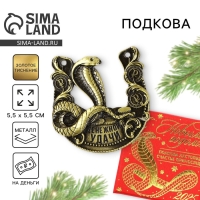Подкова новогодняя в коробке &laquo;Новый год: Денежной удачи&raquo;, 5.5 см