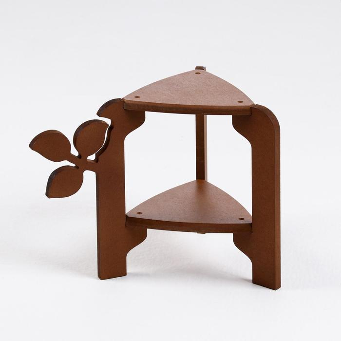 Стойка-полка для цветов двухъярусная Стойка-полка для цветов двухъярусная "Флора" 21х27х25 см, Орех