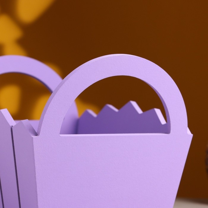 Кашпо деревянное 25&times;16&times;17 см "Мария", ручки боковые, МДФ, Фиолетовый