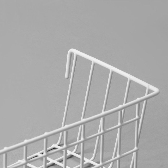 Корзина на сетку, 38,5&times;13&times;9,5 см, цвет белый