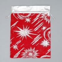 Мешочек подарочный плюш &laquo;Полярная звезда&raquo;, тиснение, 30 х 40 см +/- 1.5 см, Новый год