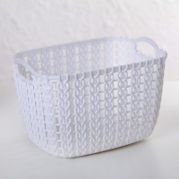 Корзина для хранения с ручками &laquo;Плетение&raquo;, пластик, 12&times;8,5&times;8 см, цвет МИКС