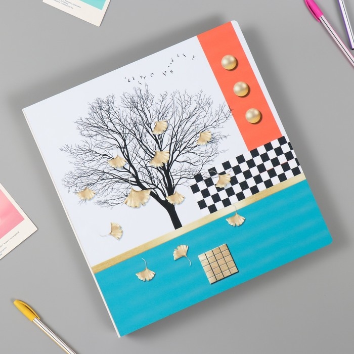 Фотоальбом магнитный 20 листов "Дерево и геометрия" 33х35х4 см