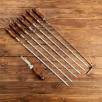 Набор с шампурами подарочный "Фергана", 8 предметов, в коробке, шампуры 50см Набор с шампурами подарочный "Фергана", 8 предметов, в коробке, шампуры 50см