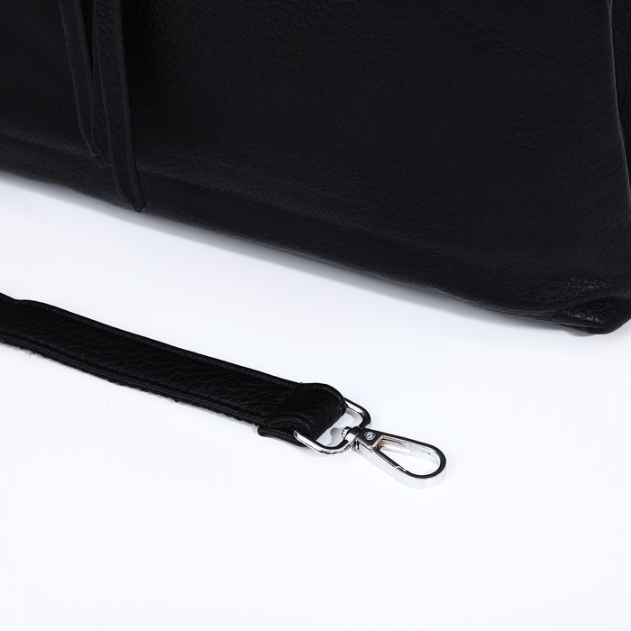 Сумка-тоут на молнии, 2 наружных кармана, цвет чёрный Сумка-тоут на молнии, 2 наружных кармана, цвет чёрный