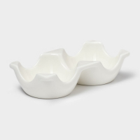 Набор фарфоровый для специй BellaTenero &laquo;Яйца&raquo;, 3 предмета: солонка 60 мл, перечница 60 мл, подставка, цвет белый и бежевый