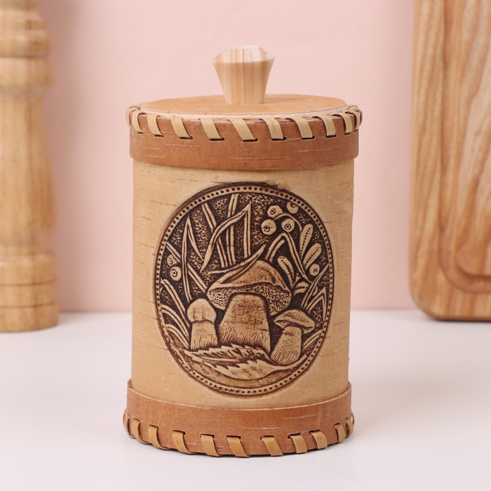 Туес «Грибочки», 8×8×14 см, береста Туес «Грибочки», 8×8×14 см, береста