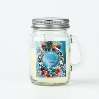 Новогодняя свеча в баночке с ручкой &laquo;Новый год: Счастливого нового года&raquo;, аромат вишня, 7 х 8,5 х 5 см