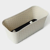 Ящик балконный «Ротанг», 38,5 см, цвет белый Ящик балконный «Ротанг», 38,5 см, цвет белый