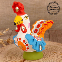 Дымковская игрушка "Петух", 11 см, микс Дымковская игрушка "Петух", 11 см, микс