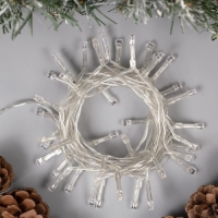 Гирлянда &laquo;Нить&raquo; 2 м, IP20, прозрачная нить, 20 LED, свечение тёплое белое, 2 режима, AAх3