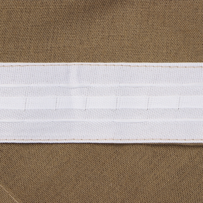 Шторы для кухни Этель ECO, цвет оливковый, 130 +/-6 х180 см - 2 шт, подхваты - 2 шт, 70% хл, 30% лён