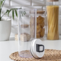 Банка пластиковая для сыпучих продуктов с мерной ложкой, 800 мл, 13,5&times;10&times;15 см, цвет МИКС