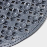 Коврик противоскользящий в ванну на присосках Доляна «Колли», 39×70 см, цвет серый Коврик противоскользящий в ванну на присосках Доляна «Колли», 39×70 см, цвет серый