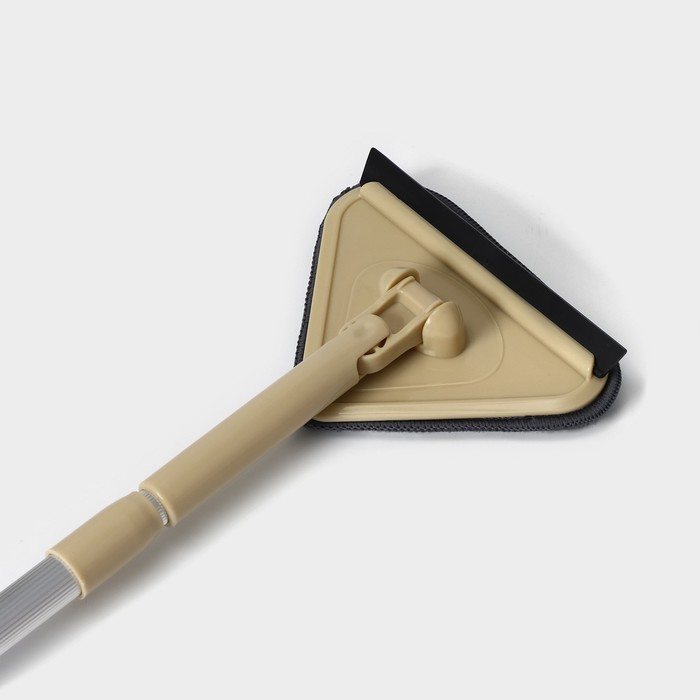 Щётка для окон Доляна, алюминиевая телескопическая ручка 59(89) см, насадка из микрофибры 12&times;12 см, цвет МИКС