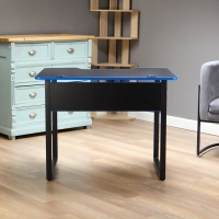 Стол игровой "ЛАЙТ" черный/синяя кромка