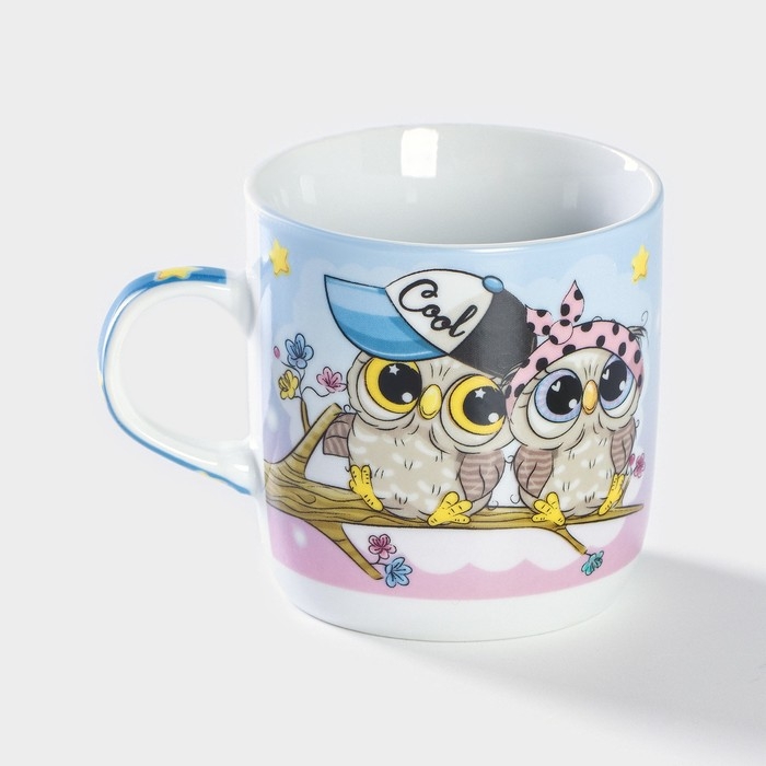Набор детской посуды из керамики Доляна «Совы тинейджеры», 3 предмета: кружка 230 мл, миска 400 мл, тарелка d=18 см Набор детской посуды из керамики Доляна «Совы тинейджеры», 3 предмета: кружка 230 мл, миска 400 мл, тарелка d=18 см