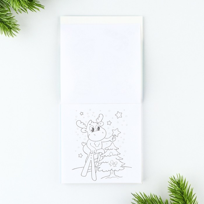 Подарочный набор новогодний, блокнот и восковые мелки &laquo;С новым годом&raquo;