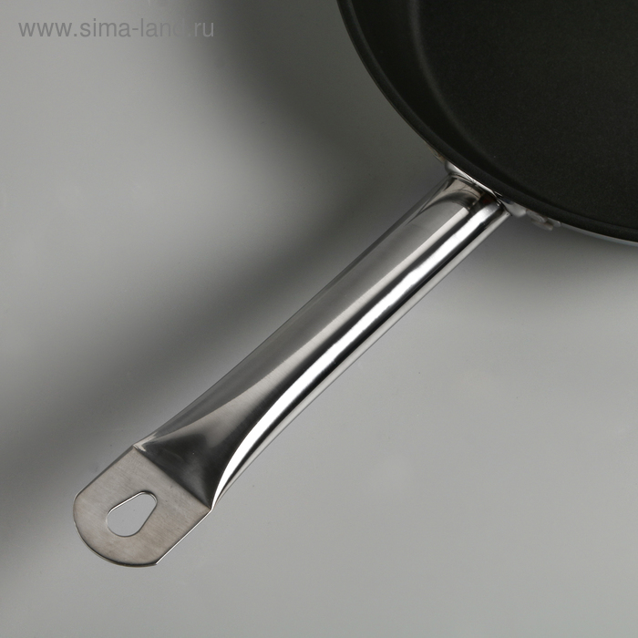 Сковорода &laquo;Общепит&raquo;, d=28 см, толщина корпуса 0,6 мм, дно 3,5 мм, с теплораспределительным слоем, антипригарное покрытие, индукция