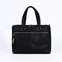 Сумка-тоут на молнии, 2 наружных кармана, цвет чёрный Сумка-тоут на молнии, 2 наружных кармана, цвет чёрный