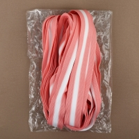 Тесьма трикотажная лампас 30 мм, 9,1 &plusmn; 0,5 м, цвет розовый/белый