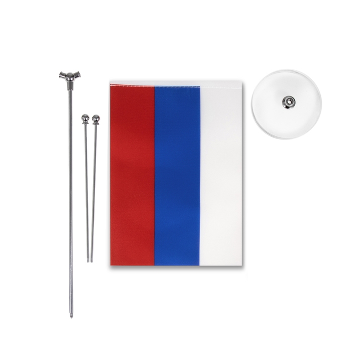 Флагшток настольный с двумя флажками, круг 2 х 8 см, 23 х 30 см