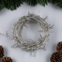 Гирлянда &laquo;Нить&raquo; 10 м, IP20, прозрачная нить, 100 LED, свечение фиолетовое, 8 режимов, 220 В