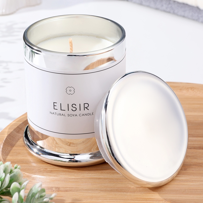 Свеча ароматическая Свеча ароматическая "Elisir", 9х10,5 см, орхидея, серебро