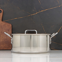 Кастрюля &laquo;Общепит&raquo;, 8 л, d=30 см, h=12 см, металлическая крышка, с теплораспределительным слоем, индукция