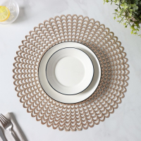 Салфетки сервировочные на стол Доляна &laquo;Солнечная&raquo;, d=38 см, 4 шт, цвет золотой