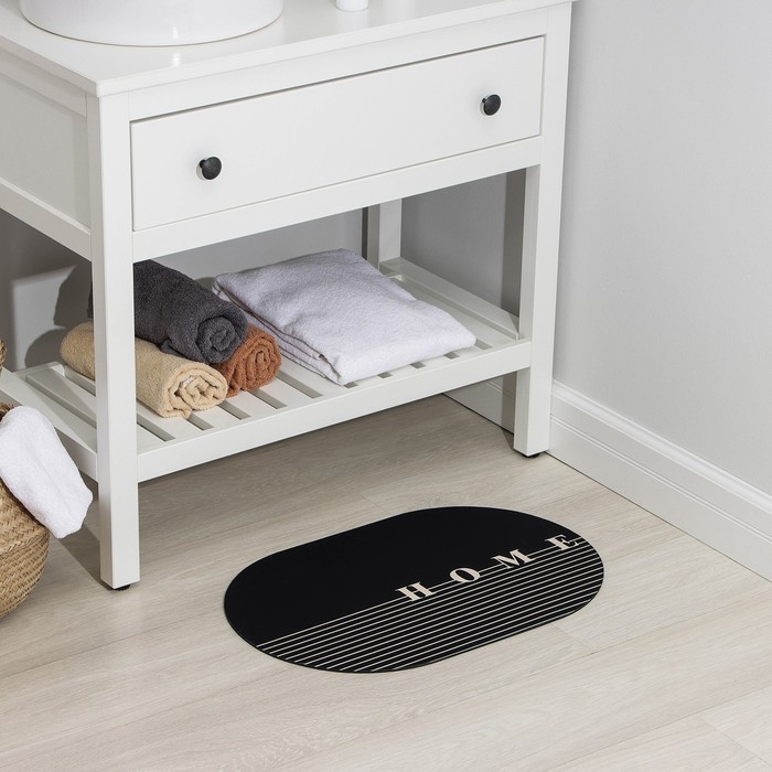 Коврик для дома Доляна Home, 38&times;58 см, цвет чёрный