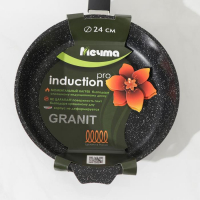 Сковорода «Гранит Black» Induction Pro, d=24 см, пластиковая ручка, антипригарное покрытие, цвет чёрный Сковорода «Гранит Black» Induction Pro, d=24 см, пластиковая ручка, антипригарное покрытие, цвет чёрный